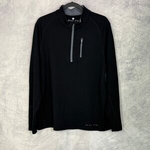 Free Fly Mens Bamboo Midweight Quarter Zip Pullover Black Sz L Sustainable